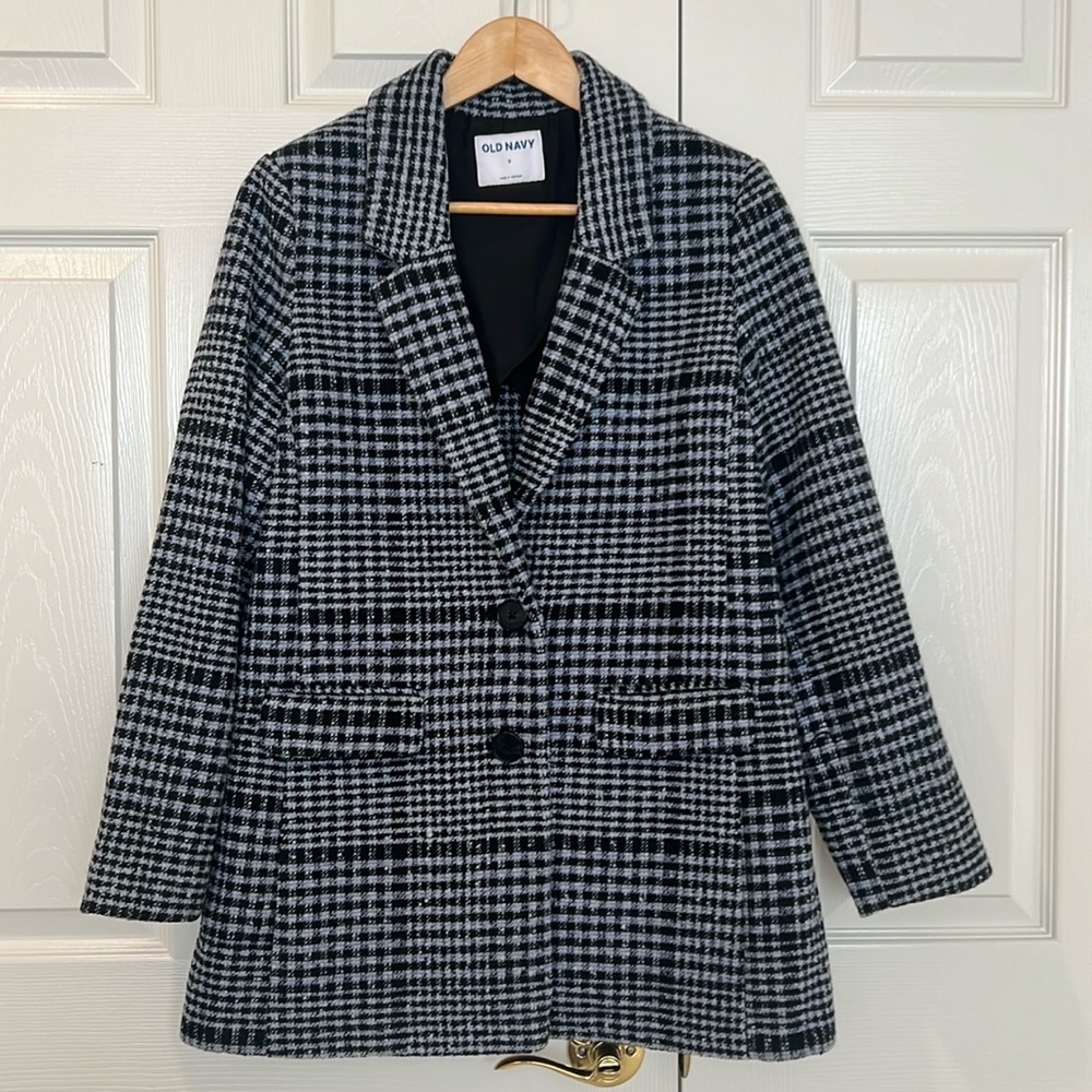 Old Navy black & blue blazer:coat.
